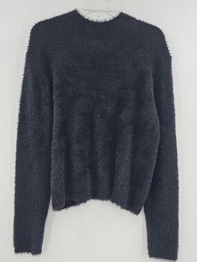 Banana Republic Fuzzy Black Crewneck Sweater, Size XL